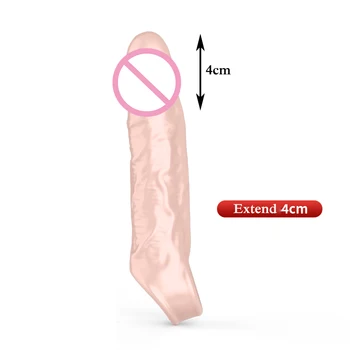 Reutilizabile Penis Sleeve Extender Reutilizabile Prezervativele, Jucariile Sexuale Pentru Barbati Penis Enlarger Extinde 4/7/10cm Penis Sleeve Transparent/Carne 