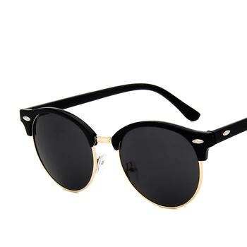 Retro Semi fără ramă de ochelari de Soare Barbati Femei de Brand Designer de Jumătate Cadru Ochelari de Soare Clasic Vintage Oculos De Sol UV400