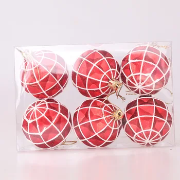 Noua minge de Crăciun pictate manual minge pom de Crăciun decorare elemente de recuzită 6cm ornamente de crăciun acasă decore Roșu și alb minge 