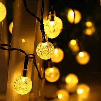 5M 10M Lampa Solara glob de Cristal LED Șir de Lumini Flash rezistent la apa Zână Ghirlanda De Grădină în aer liber de Crăciun de Decorare Nunta 