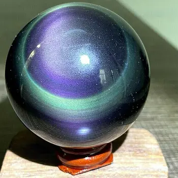 Naturale de culoare obsidian glob de cristal de cuarț de cristal de energie ochi de pisica minge
