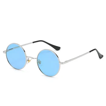 Retro de Metal Personalizat Shades ochelari de Soare pentru Femei Vintage Aliaj Rotund Ochelari pentru Barbati de Lux de Designer Gafas De Sol Punk Ochelari