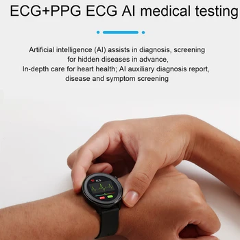 ECG PPG Electrocardiograma Ceas Inteligent AI Diagnostic Medical de Ritm Cardiac tensiunea Arterială de Oxigen monitorizare Temperatura Corpului Smartwatch 