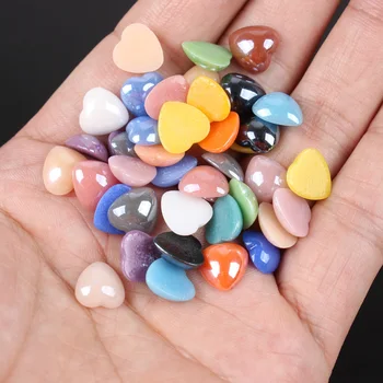 18 Ceramică de Culoare Margele Jumătate de Inimă Pearl Nail art Margele de Culoare Mix 6mm-12mm 4 Dimensiuni DIY Meșteșug Flatback Perle Pietre transport gratuit 
