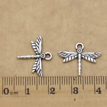 20buc/lot Antic Placat cu Argint Dragonfly Charm Pandantiv Bratari Bijuterii Constatările Accesorii Face Ambarcațiuni DIY 16x19mm 
