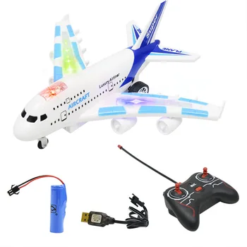 Fierbinte DIY Aeronave Cadou Nou Avion Jucării Electrice Avion se Deplasează Intermitent Lumini Sunete Jucării pentru Copii