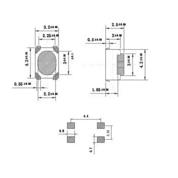 10BUC SMT 3.2X4.2X2.5MM 3*4*2.5 mm 4 Pin Tactile Tact Buton Micro Comutator de Moment
