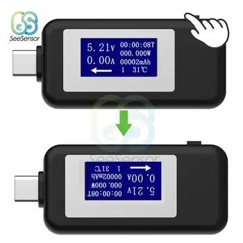De tip c USB Tester DC Voltmetru Digital 4-30V Tensiune de Contor Curent Ampermetru Detector de Banca de Putere Încărcător Indicator Voltmetru 