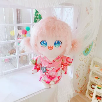 Papusa de plus Haine Star Cotton Doll Dress Up Purta Marionetă Purta Cireș Pulbere Kimono Fusta 20cm Cadouri de Craciun