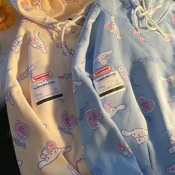 Kawaii Sanrio Cinnamoroll De Pluș Haine De Desene Animate Drăguț Hanorac Imprimate Pulover Femei Cadă Cuplu Pulover Jacheta Fete Cadouri 