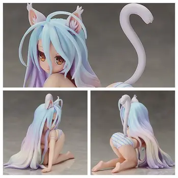 Jocuri Anime desene animate Minunat de Acțiune Figura Model de nici un Joc Nu Viata Shiro Cat Versiune 7cm PVC Copilului jucării 1/12 papusa cadou de Vacanță 