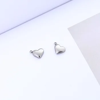 5pcs/Lot Reale din Oțel Inoxidabil Inima Mici Farmece Pandantive pentru DIY Bijuterii Accesorii 12*10mm 