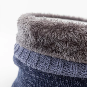 Unisex Confortabile Tricotate Eșarfă Cald Iarna Toamna Gradient Femei Bandană Solid Fular Fleece Bărbați Bandă Gât Eșarfă Șal 