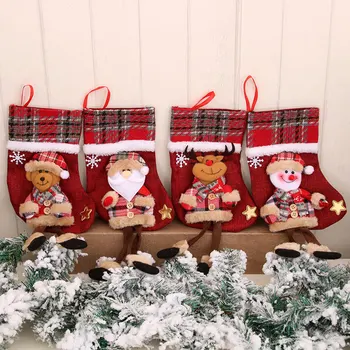 Lenjerie de pat Ciorapi de Păpuși cu picioare Lungi Ciorapi de Crăciun de Desene animate Stil de Crăciun Decoratiuni de Craciun Ciorap de Crăciun Pandantive 