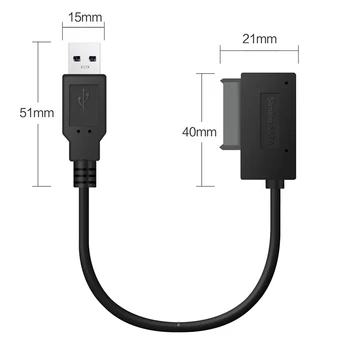 Noi 1BUC USB 2.0 naar Mini Sata II 7 + 6 13Pin Adaptor Convertor Kabel voor Laptop CD/DVD ROM Slimline cu mașina de Date cablu Adaptor 