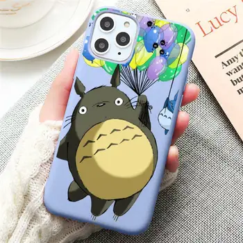 Drăguț Totoro Ghibli Miyazaki Anime Telefon Caz pentru iPhone 13 12 mini 11 Pro Max X XR XS 8 7 6s Plus Candy violet capac de Silicon 