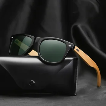Piața de Epocă din Lemn ochelari de Soare Barbati Femei la Modă de Conducere de Bambus, Lemn de Soare Omul Negru ochelari de Soare UV400 Ochelari 
