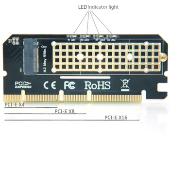 M. 2 SSD PCIE Coajă din Aliaj de Aluminiu LED Card de Expansiune de Calculator Adaptor de Interfață M. 2 NVMe SSD de unitati solid state Cu PCIE 3.0 X16 Coloană 