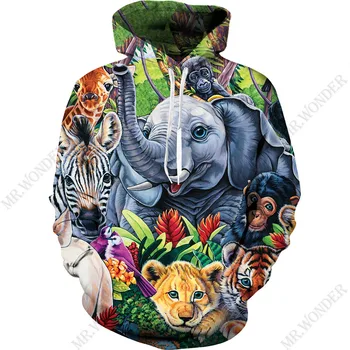Domnul e de Mirare Noutate Unisex Imprimate 3d Hanorac Barbati Tiger Animale Frumoase Pulover Pulovere Barbati Casual Hip Hop Streetwear