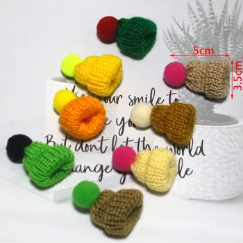 10buc Handmade Mici de Tricotat Pălărie Pentru DIY Păpuși Decor Telefon Decor Caz de 3,5 CM 