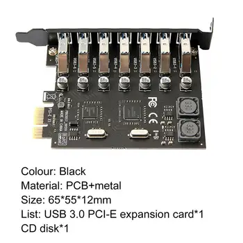 USB adaptor PCIe 7-port Hub USB 3 PCI e adaptor PCI express USB3 controller USB3.0 PCI-e placă de expansiune card pentru Desktop 