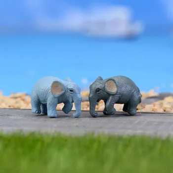 2 buc Miniaturi artificiale elefant rasina de artizanat gnomi moss terarii figurine pentru acasă decorare grădină zână grădină 