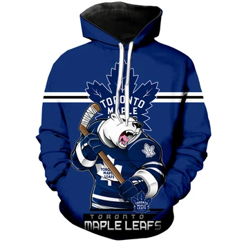 Toronto Moda pentru Bărbați 3D Hanorac albastru de arțar urs alb de imprimare Maple Leafs se Răcească în aer liber tricou 