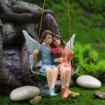 Creative Câteva Figurine Leagăn De Flori Zână Grădină Micro Peisaj Pandantiv Rasina De Artizanat Romantic Decor Scenă Cadouri 