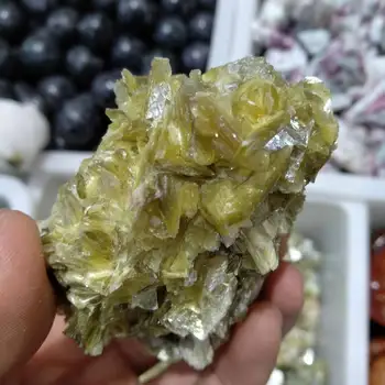 200g Naturale dur mică de aur piatră brută lepidolite cristal de stâncă de piatră 