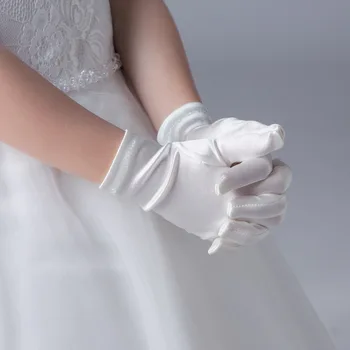 Copii rochie de mănuși de fete printesa rochie de performanță dans mănuși cu mănuși albe accesorii 
