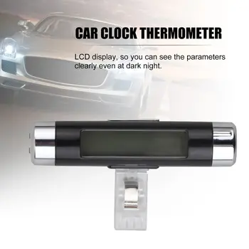 2 in1 Auto Auto LCD Clip-on Digital cu lumina de Fundal de Automobile Termometru Ceas Calendar 2019 fierbinte de vânzare 