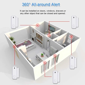Smartrol 433mhz Ușă Fereastră Senzor de Alarmă de Securitate de Alarmă Gazdă Accesorii pentru Android și Ios Sistem de Alarmă Acasă Kituri de Aplicații de Control 