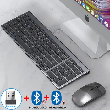 Bluetooth 5.0 2.4 G Wireless Tastatură și Mouse-ul Combo Mini Multimedia Keyboard Mouse-ul Setat pentru Laptop, PC, TV iPad Macbook Android 