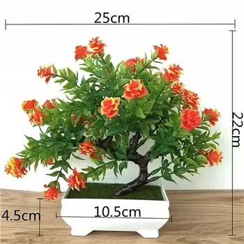 Flori Artificiale Fals Bonsai Purpuriu Roșu Plante Pentru Biroul De Acasă Hotel Garden Decor Ornament Simulare Decorative En-Gros 