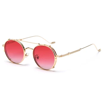 Swanwick rotund ochelari de soare femei clip pe polarizat ochelari de soare pentru barbati retro optic rame metalice optice de aur stil de moda 2021 