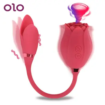 OLO 10+10 Moduri de G Spot Stimulator Clitoris Biberon Fraier de sex Feminin Masturbator Jucarii Sexuale pentru Femei Dual Lins Supt Vibrator