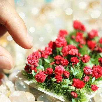 HO Scară Model în Miniatură Tufă de Flori Multicolore de Flori de Plante Decor de Gradina Casa Papusa Iarba Aspect Scenă 