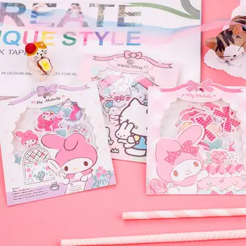 Kawaii Melodia Mea Cinnamoroll Kittys Gemeni Sanrio Pluș de Desene animate Drăguț DIY Manual Autocolant Pack Set Anime Jucărie de Pluș Pentru Fata Cadou 