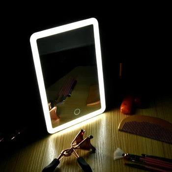 LED Ecran Tactil Oglindă de Machiaj 180 De Grade Rotative Oglindă Cosmetică Incarcator USB Suport pentru Masă Baie Dormitor Călătorie