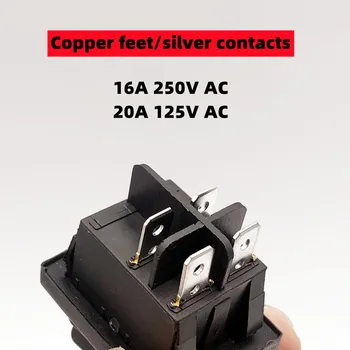 Comutator basculant KCD4 din oțel inoxidabil rezistent la apa PE-OFF4/6pini echipamente electrice comutator cu LED de alimentare 16A 250V/20A 125VAC