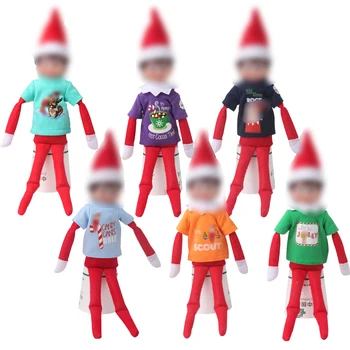 Elf de crăciun Păpușă Zână cu Haine de Craciun Element de Culoare Imprimate T-shirt, Jucarii, Accesorii Pentru Copii Cadouri Elfi（Nu Papusa）m12 
