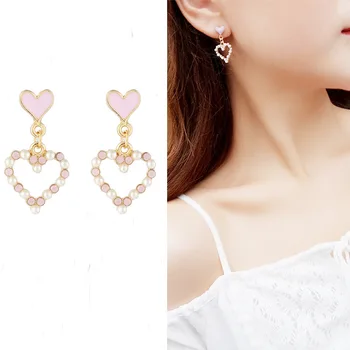 JIOFREE New Sosire Culoare de Aur Dragoste Inima Clip pe Cercei Pentru Femei coreea Style Cercei Moda Bijuterii de Nunta Petrecere 