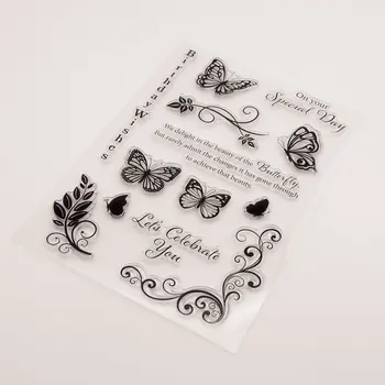 Celebra Teză Fluture Clar Timbre Pentru DIY Scrapbooking Decorative Card de Meșteșuguri Distractiv Decor Consumabile