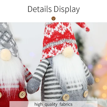 De crăciun, Moș Crăciun, Rudolph fără Chip de Papusa de Plus ornament Tricotate Pălărie de Crăciun Copiii Cadou Desktop acasă Decor Pandantiv navidad 