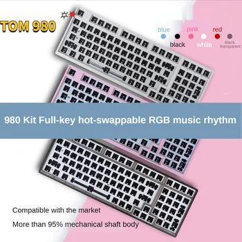 TM980 Personalizate 980 Singur Trei-modul Hot-swappable RGB Tastatură Mecanică Kit Bluetooth Wireless 2.4 G Burta Spiritul FL980680