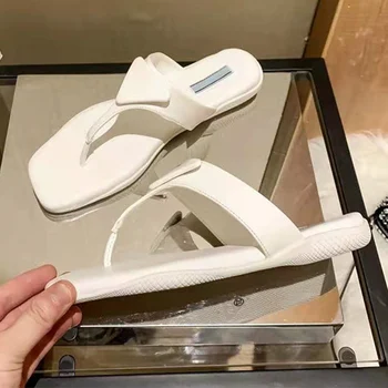 Femei Flip Flops de Vara din Piele de Brand Designer de Femei Papuci de casă Clip Deget de la picior Moale Confort Femei Slide-uri de Încălțăminte 