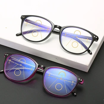 Multifocală Progresivă Ochelari de Citit Bărbați Femei Lumina Albastra Anti-Anti-oboseala Ochelari de Calculator Full-Frame Greutate de Lumină Moda 