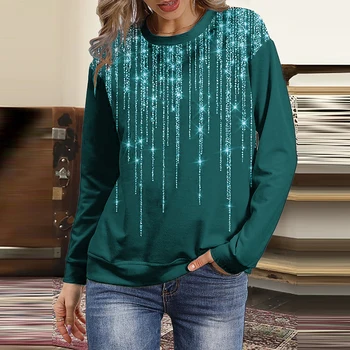 Femei Casual, O-Neck Maneca Lunga Bluza Top Elegant De Imprimare 2022 Primăvară Doamnelor Tricou Cu Maneci Lungi, Streetwear Liber Femme Blusas