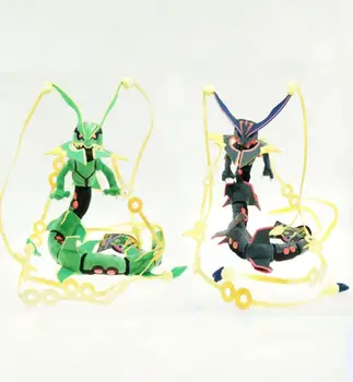 Pokemon Negru Verde Mega Super Rayquaza Dragon Jucării de Pluș 80cm 