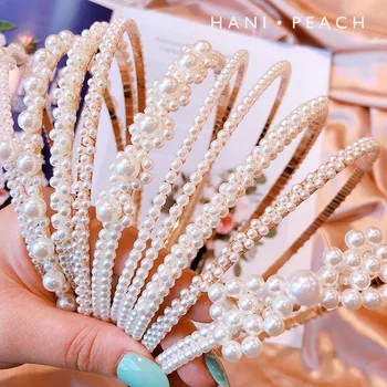 Nou 1 BUC Imitație Pearl Bentita de Pisică Ureche de Lux Stil de Flori Sălbatice Personalitate Tendință Mare Perla Femei Accesorii de Par 